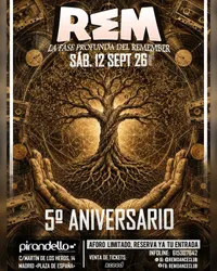Flyer de REM 5º Aniversario