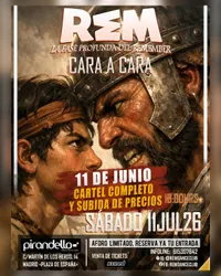 Flyer de REM Cara a Cara